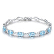 Cross-Border Hot Style Low-Luxury Blue Crystal Bracelet Mori Series Sapphire Bracelet Love Gift For Couples Blue Diamond Bracelet Female