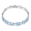 Cross-Border Hot Style Low-Luxury Blue Crystal Bracelet Mori Series Sapphire Bracelet Love Gift For Couples Blue Diamond Bracelet Female
