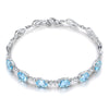 Cross-Border Hot Style Low-Luxury Blue Crystal Bracelet Mori Series Sapphire Bracelet Love Gift For Couples Blue Diamond Bracelet Female