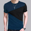 Round Neck Short-Sleeved T-Shirt Men'S Color Matching Men'S T-Shirt Clothes