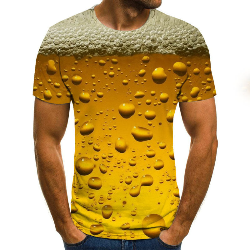 Men's Casual Short-Sleeved T-Shirt 3D Digital Printing Lone Bird Solo Pattern Loose