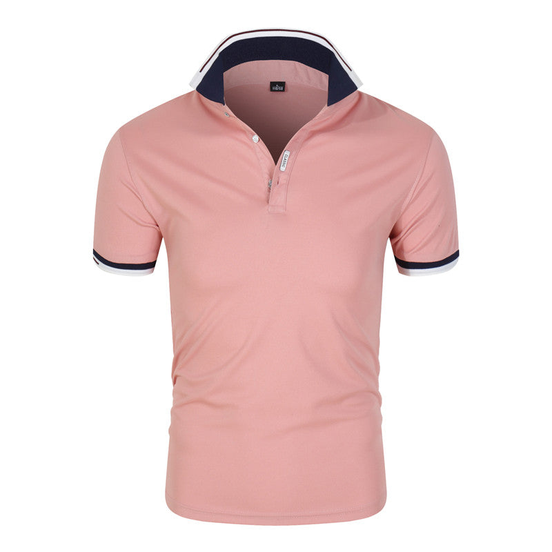 Men's POLO Shirt Short Sleeve T-Shirt Lapel Solid Color tops