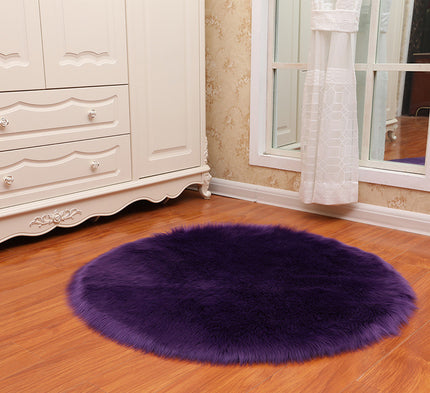Round Soft Faux Sheepskin Fur Area Rugs for Bedroom Living Room Floor Shaggy Plush Carpet White Home Floor Mat Rug Bedside Rugs