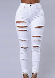 High Quality Women Casual Hole Jeans Denim Jeans