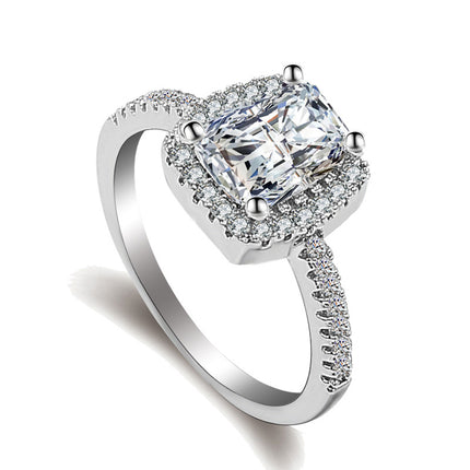 Love Simulation Diamond Heart Shaped Female Ring