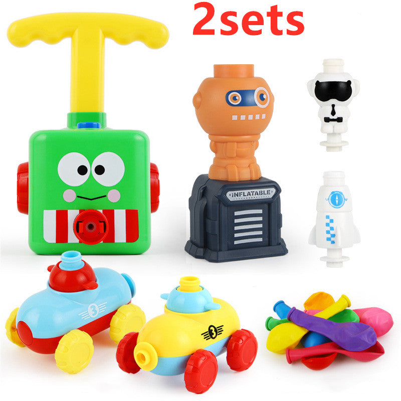 Power Balloon Launch Tower Toy Puzzle Fun Education Inertia Air Power Balloon Car Science Experimen Toy for Children Gift