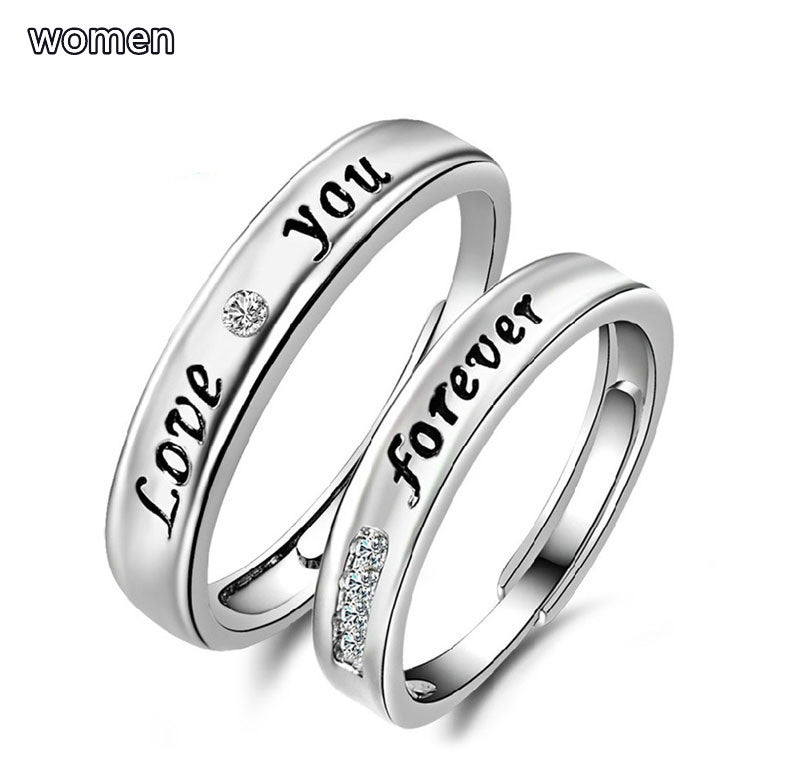 Love You Forever Couple Ring In Sterling Silver