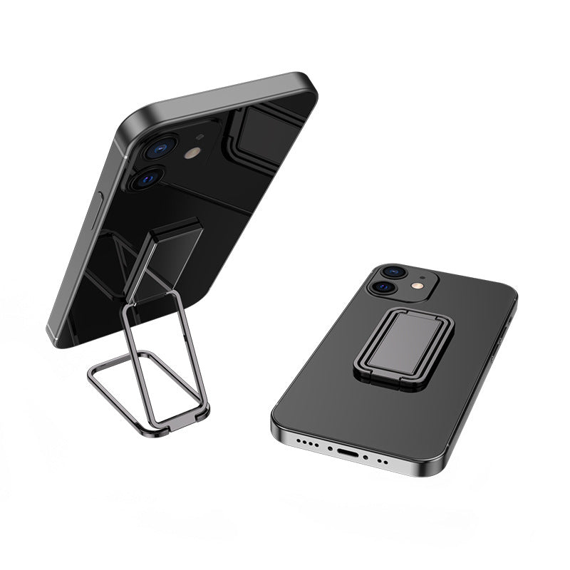 Compatible with Apple, Metal Mobile Phone Bracket Hidden Desktop Fold Ring Buckle Paste Portable Lift Tablet Ipad Lazy