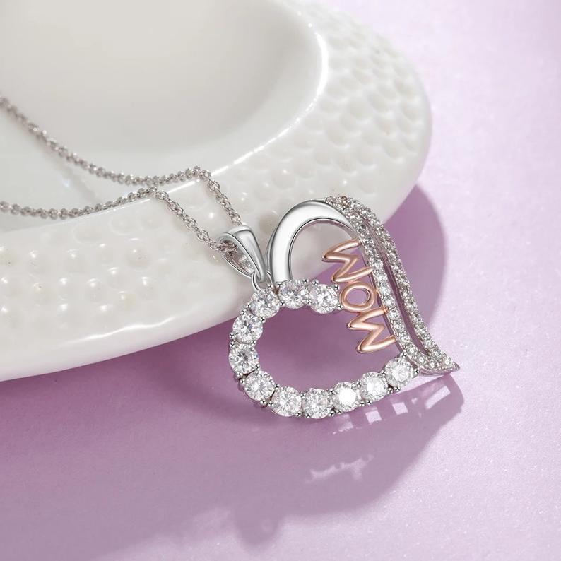 Cross Border Jewelry Fashion Creative Mother'S Day Gift Mom Love Diamond Pendant Necklace Accessories