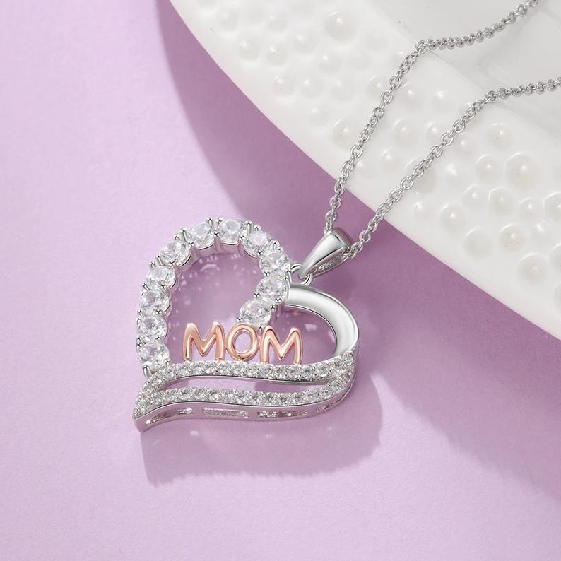 Cross Border Jewelry Fashion Creative Mother'S Day Gift Mom Love Diamond Pendant Necklace Accessories