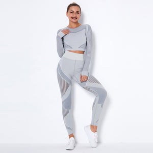 Seamless Knitted Absorbent Yoga Long-Sleeved Suit Yoga Wear