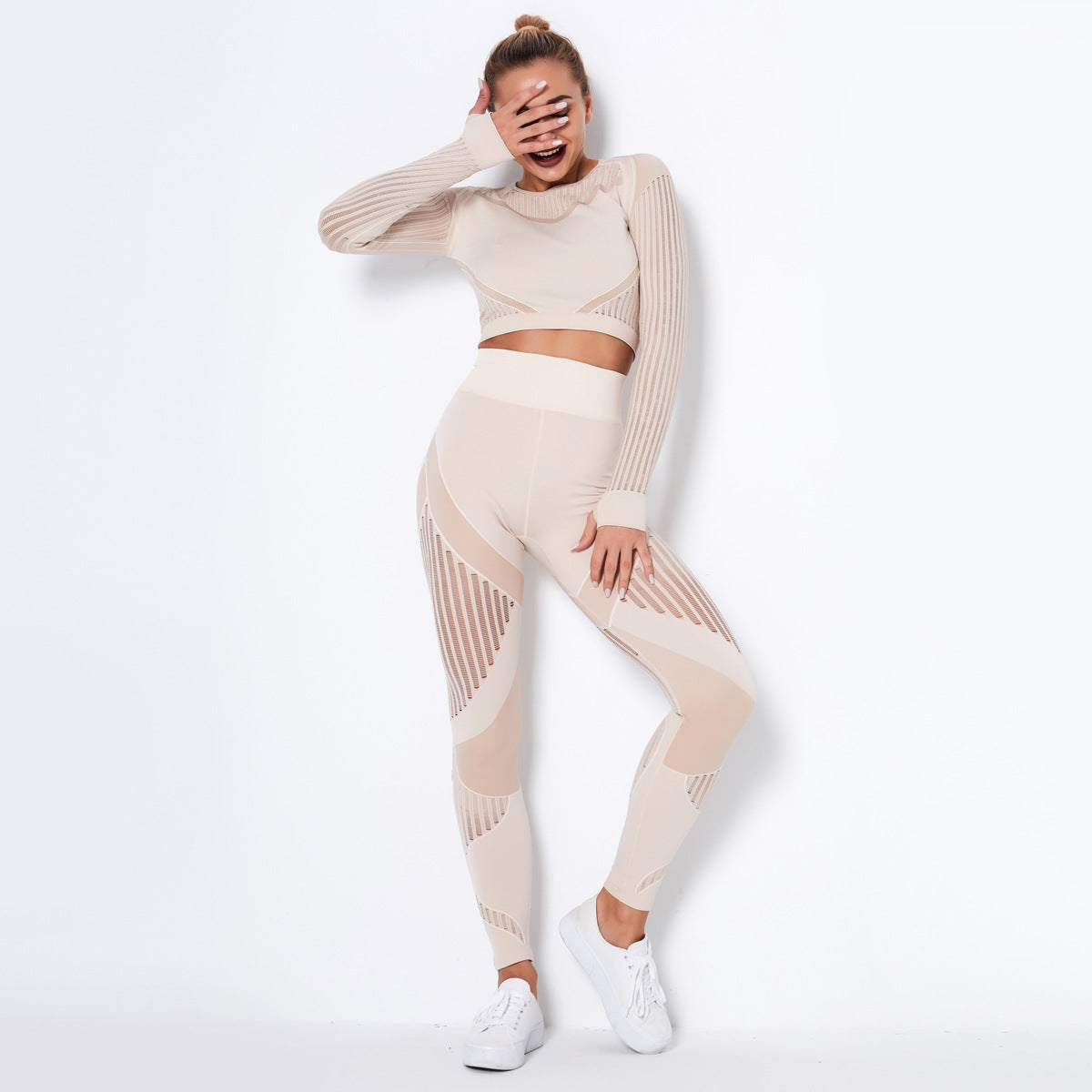 Seamless Knitted Absorbent Yoga Long-Sleeved Suit Yoga Wear