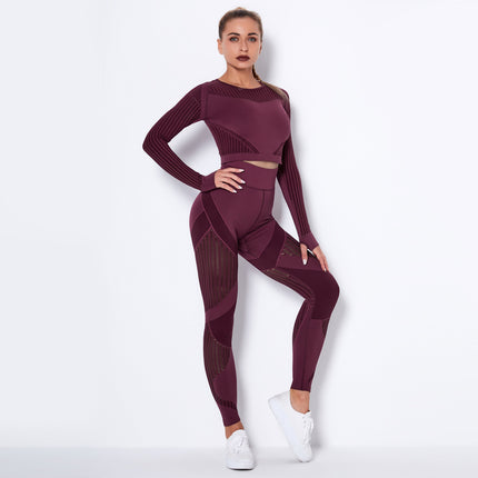 Seamless Knitted Absorbent Yoga Long-Sleeved Suit Yoga Wear