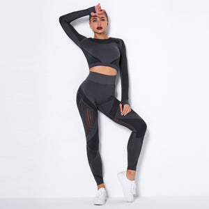 Seamless Knitted Absorbent Yoga Long-Sleeved Suit Yoga Wear