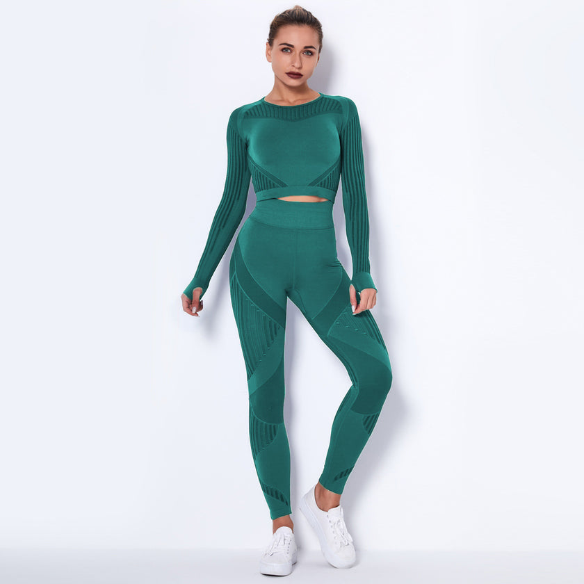 Seamless Knitted Absorbent Yoga Long-Sleeved Suit Yoga Wear
