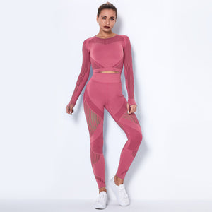 Seamless Knitted Absorbent Yoga Long-Sleeved Suit Yoga Wear