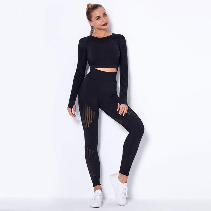 Seamless Knitted Absorbent Yoga Long-Sleeved Suit Yoga Wear
