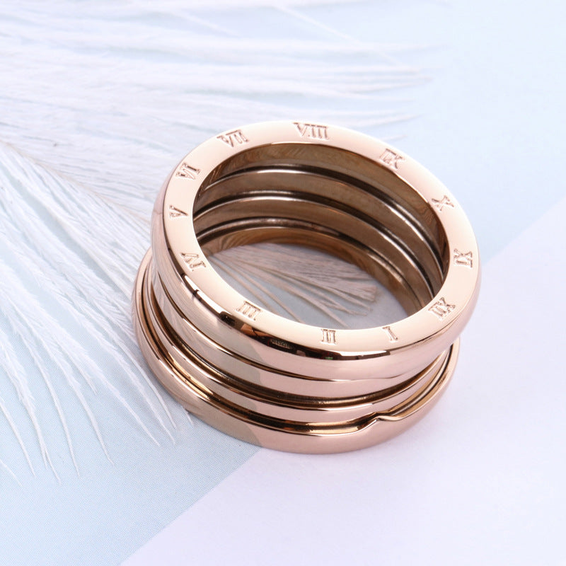 Factory Direct Sale Classic Spring Titanium Steel Rose Gold Ring Rose Gold Couple Ring Pair Ring For Men And Women