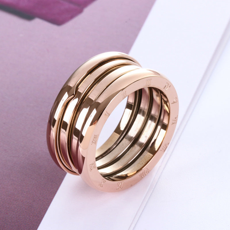Factory Direct Sale Classic Spring Titanium Steel Rose Gold Ring Rose Gold Couple Ring Pair Ring For Men And Women