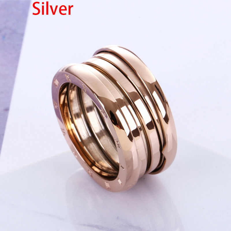 Factory Direct Sale Classic Spring Titanium Steel Rose Gold Ring Rose Gold Couple Ring Pair Ring For Men And Women