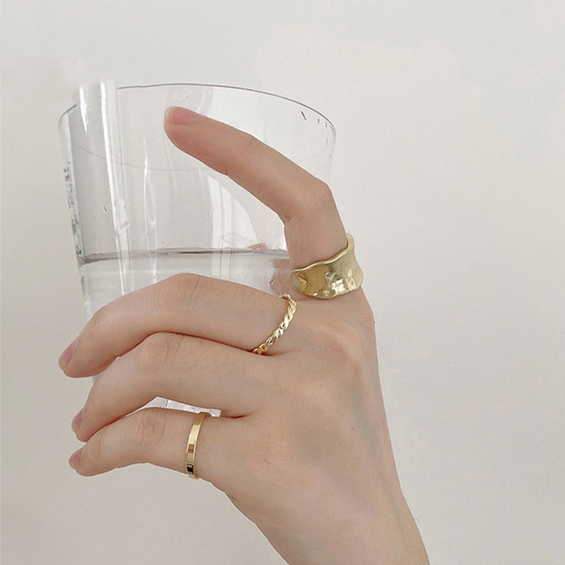 Fashion Personality Ring Female Ins Tide Cold Wind Niche Joint Ring 8-Piece Set Combination Simple Plain Ring Ring