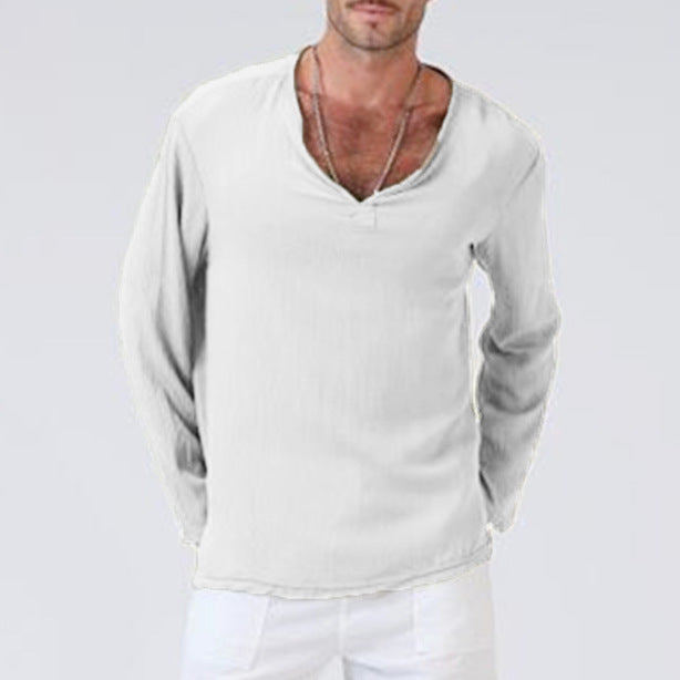 New Cotton And Linen Ethnic Style Men's T-shirt Men