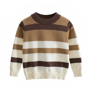 Fashionable Striped Winter Pullover Sweater For Kids Unisex