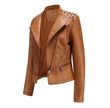 New Slim Women'S Leather Jacket Women'S Slim Thin Jacket Ladies Motorcycle Suit