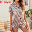 V-Neck Stretch Lingerie Female Sleepwear Casual Shorts Set Loungewear Women