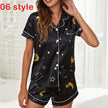 V-Neck Stretch Lingerie Female Sleepwear Casual Shorts Set Loungewear Women