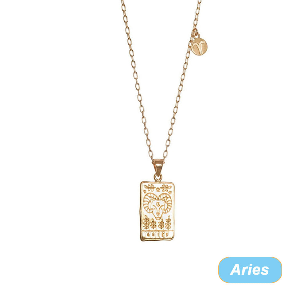 Twelve Constellation Necklace Popular Clavicle Chain