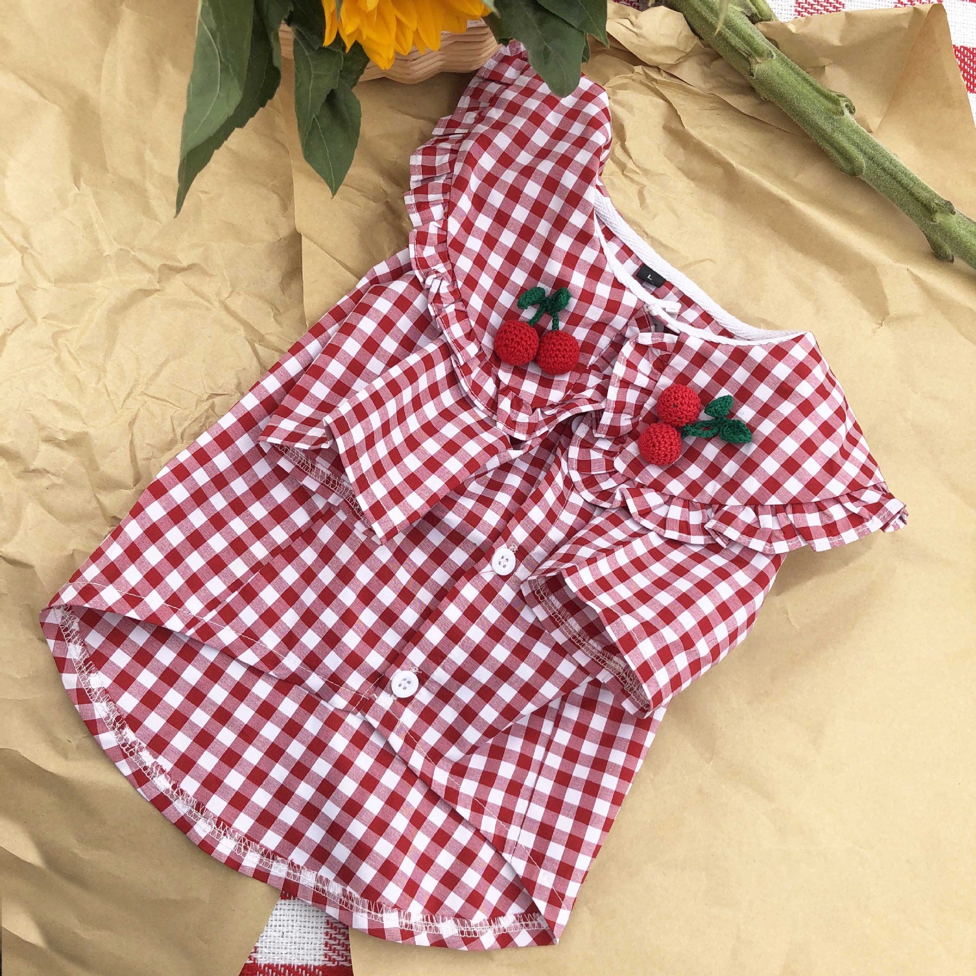 Dog Clothes Small Dog Checkered Shirt Summer Thin