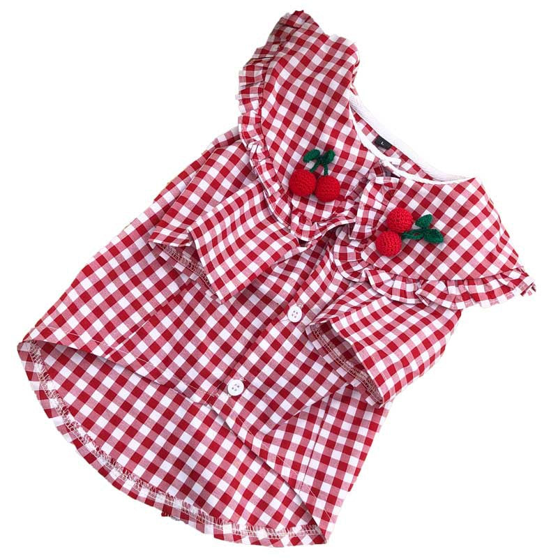 Dog Clothes Small Dog Checkered Shirt Summer Thin