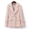Tweed Suit Female Light Mature Retro Short Lapel Top, Lady's Small Fragrance Jacket