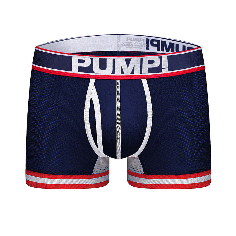 Men's Underwear Stretch Cotton Mesh Boxer Briefs Breathable Mesh