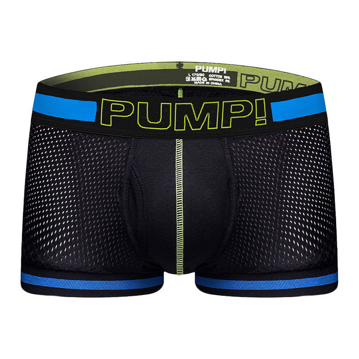 Men's Underwear Stretch Cotton Mesh Boxer Briefs Breathable Mesh