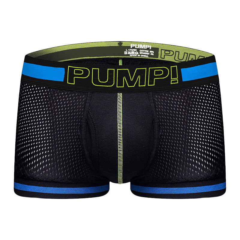 Men's Underwear Stretch Cotton Mesh Boxer Briefs Breathable Mesh