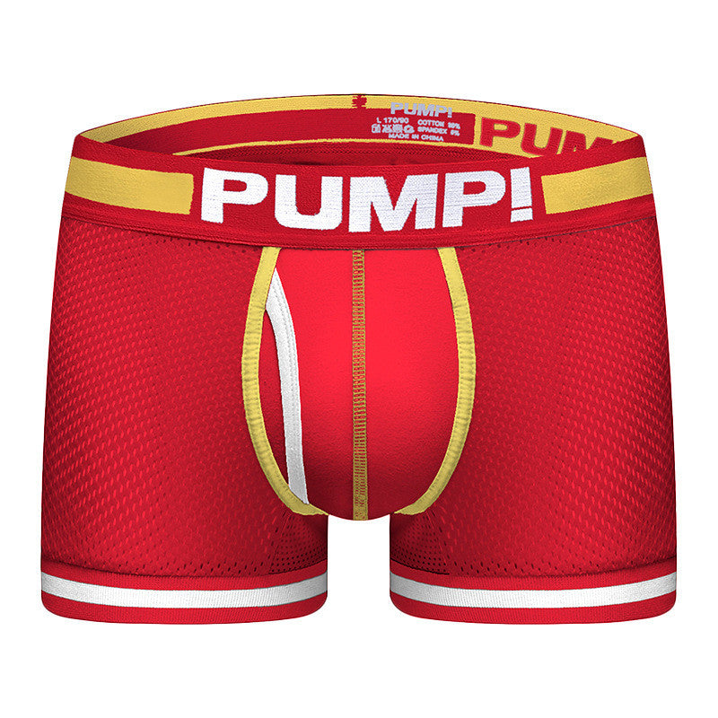 Men's Underwear Stretch Cotton Mesh Boxer Briefs Breathable Mesh