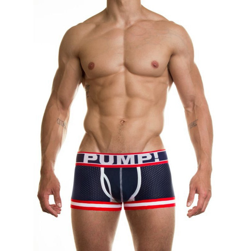 Men's Underwear Stretch Cotton Mesh Boxer Briefs Breathable Mesh