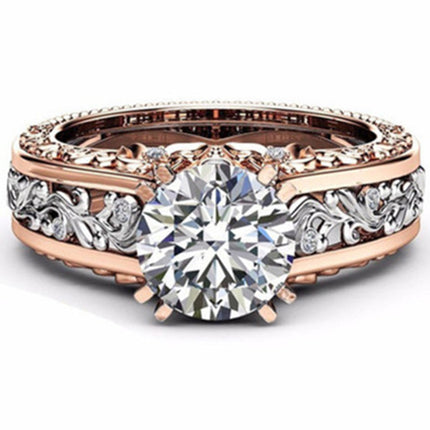 Ring Rose Gold-plated Color Separation Ring Champagne Gemstone Diamond Ring Bracelet Amazon Hot Models