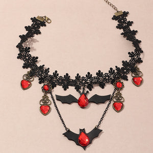 Alpscommerce  Necklace Lace Choker Necklace For Women Nightmare Before Christmas Black Layered Necklace