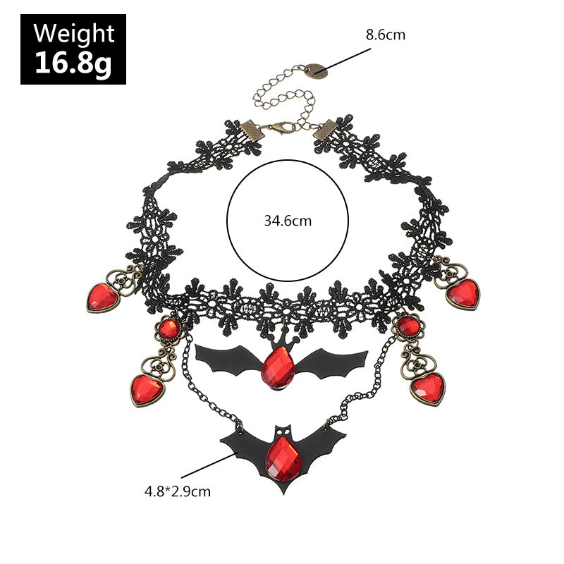 Alpscommerce  Necklace Lace Choker Necklace For Women Nightmare Before Christmas Black Layered Necklace