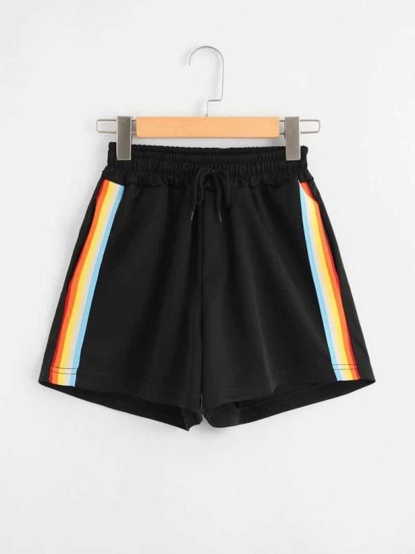 Casual Sports Loose Rainbow Shorts Women Fitness Women