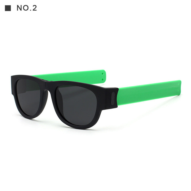 Polarized Folding Wrist Sunglasses With New Strange Bracelet Design Foldablen Sun Glasses