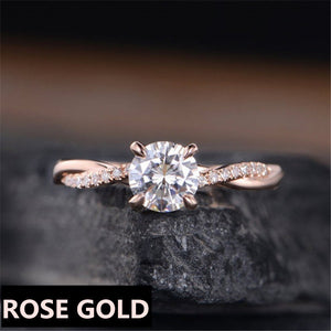 Fashion Twisted Inlaid Zircon Ring With 14k Gold Plated Ring Bracelet