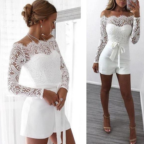 Alpscommerce Combi-short dentelle jumpsuit fashion designer