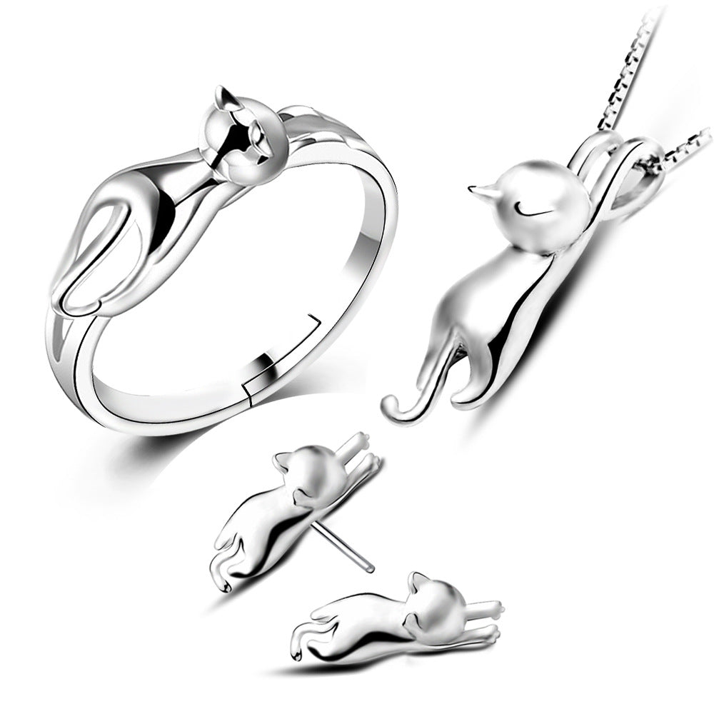 Alpcamers Cute Jewelry Set - Ring - Ear Rings - Necklace