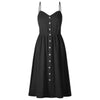 Suspender Button Pocket Halter Dress