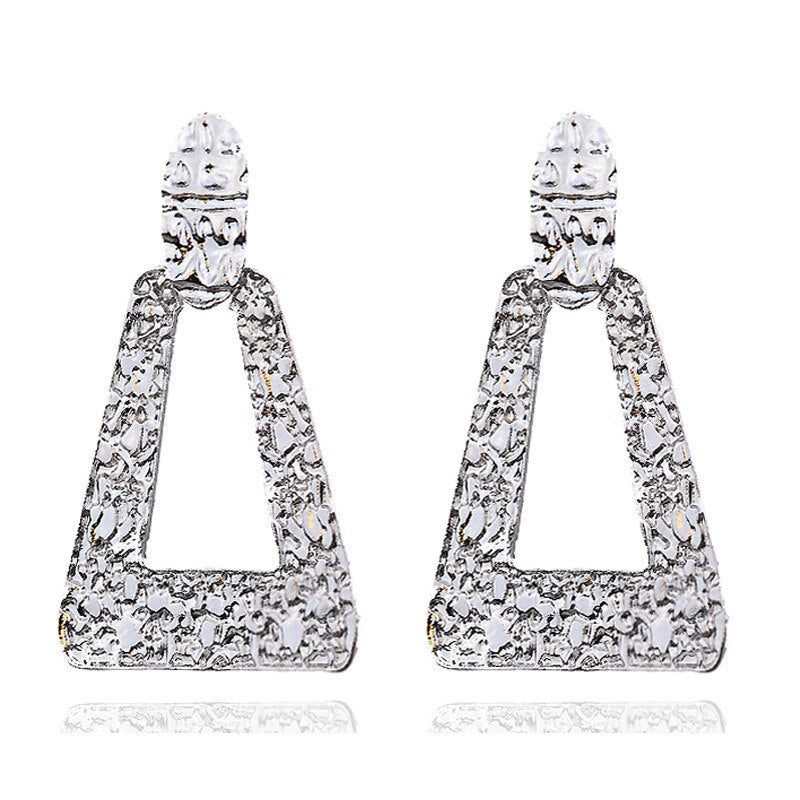 Big Vintage Earrings for Women Gold Silver Black Geometric Statement Earring  Metal Earing Hanging Fashion Jewelry