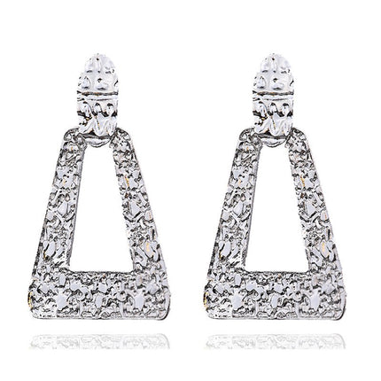 Big Vintage Earrings for Women Gold Silver Black Geometric Statement Earring  Metal Earing Hanging Fashion Jewelry
